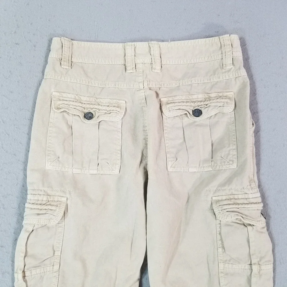 Streetwear Urban cargo pants men's 31x32 beige khaki hipster skate Y2K Hipster